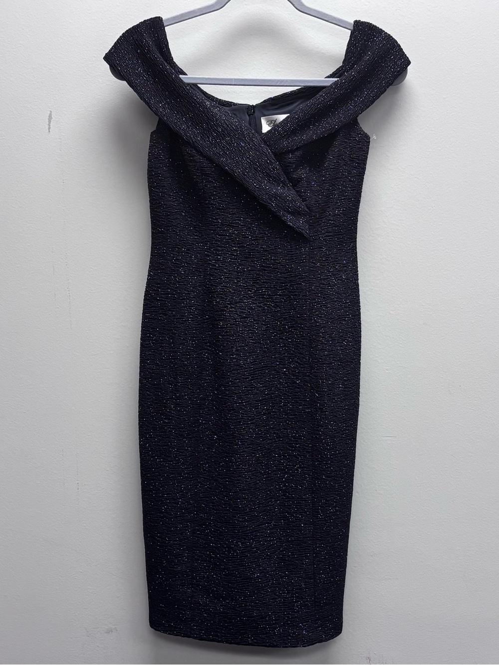 Eliza J Black One-Shoulder Sparkle Sheath Dress
